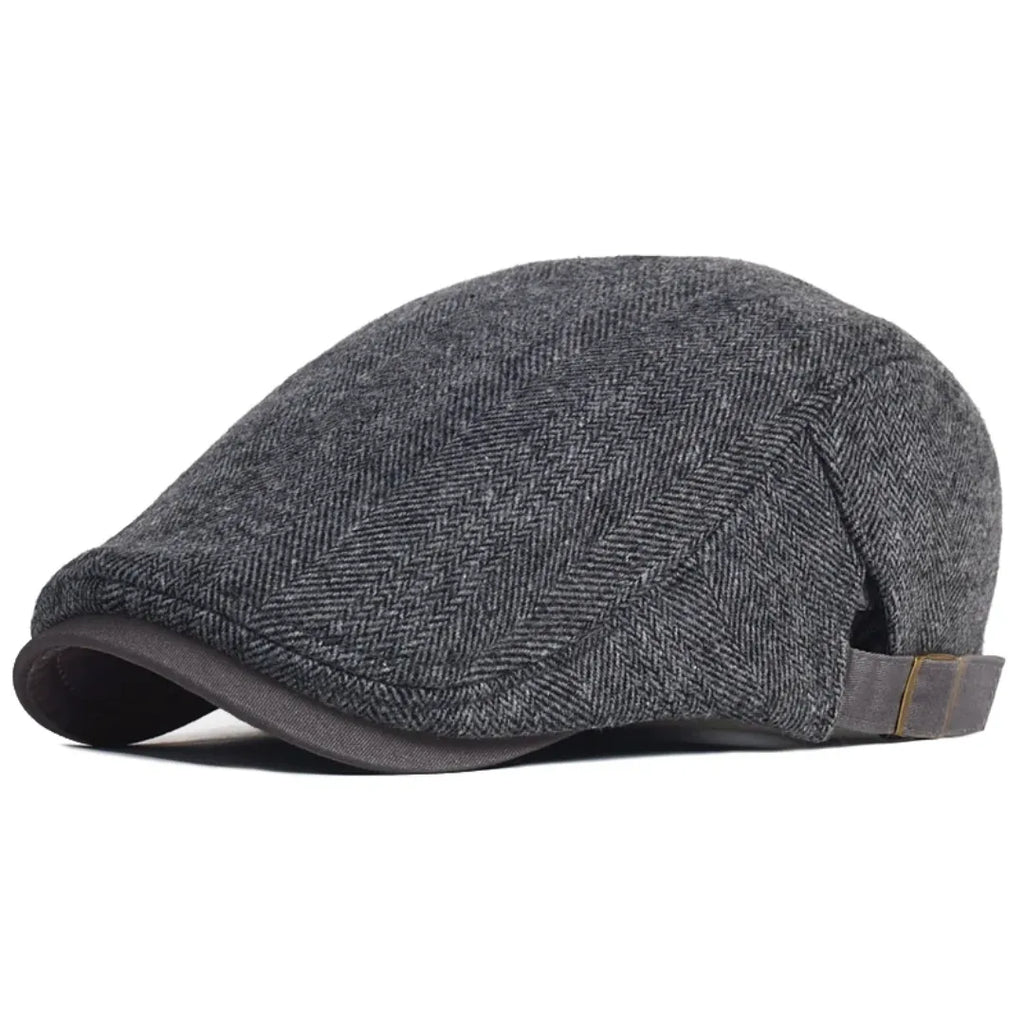 Men's Italian Flat Cap Cotton with Adjustable Buckle