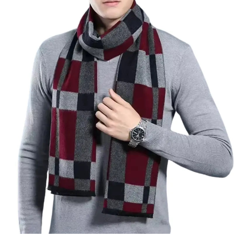 Men's Long Red Scarf